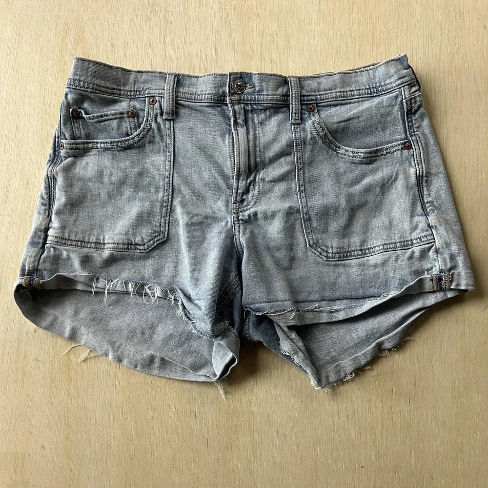 American Eagle Outfitters Shorts Womens M 32W Blue Easy Shortie Cutoff Stretch